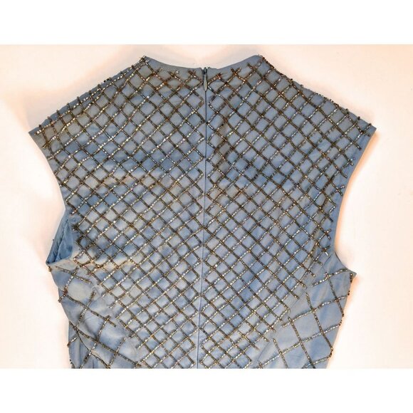 Needle & Thread Circle Mesh Embellished Skater Dress Blue Size 2 - Picture 6 of 8